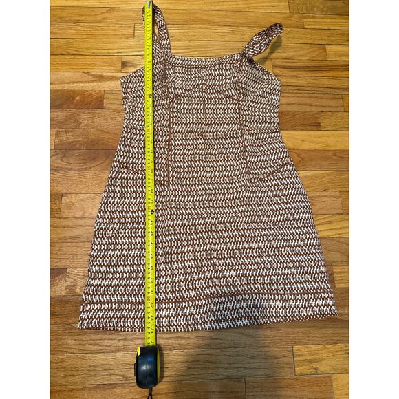 Anthropologie Square neck Slim Mini‎ tank Dress brown tan women's size 14 - Picture 10 of 14